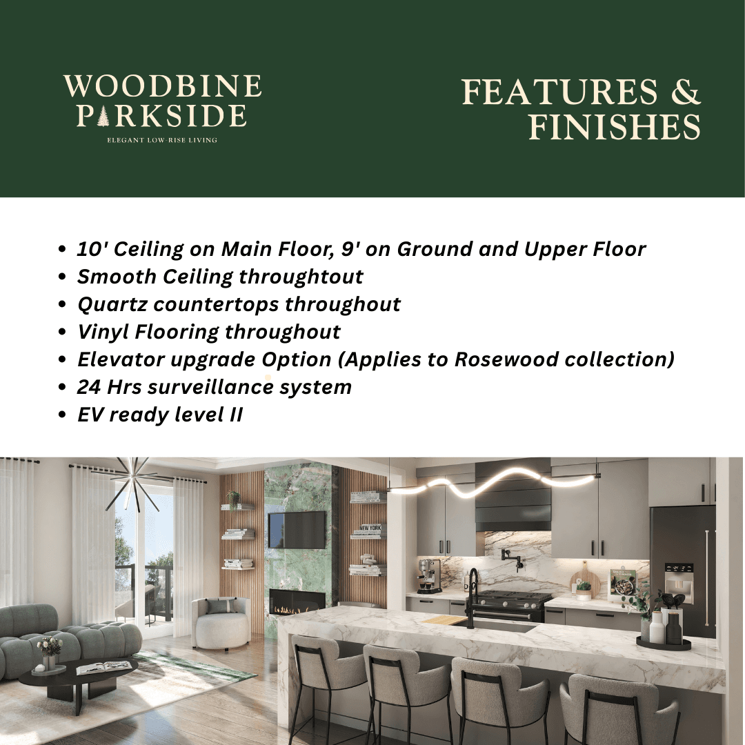Woodbine Parkside — Features & Finishes Overview